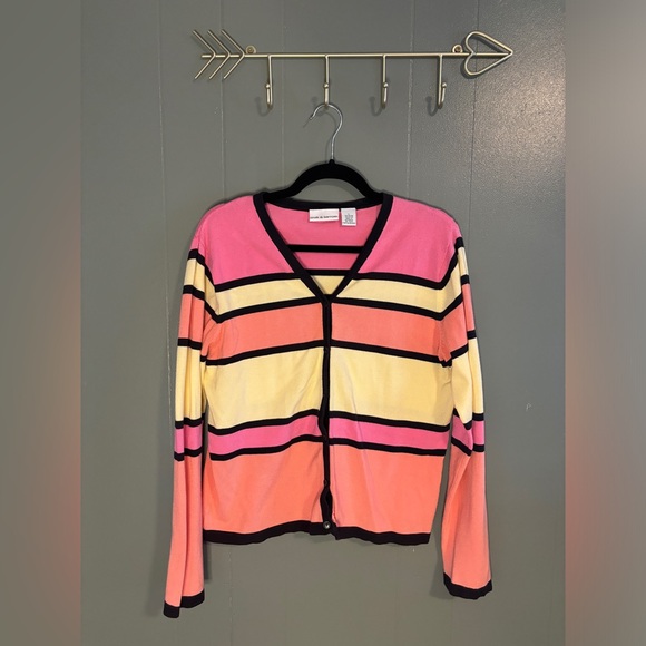 croft & barrow Sweaters - Croft & Barrow - Vintage Color Block Cardigan - L